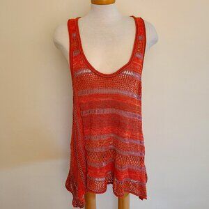 Free People Long Crocheted Asymetrical Tank